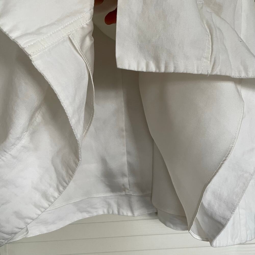 Vince White Linen Blend Cargo Midi Skirt 4 Quiet Luxury Minimalist Resort - Picture 5 of 7